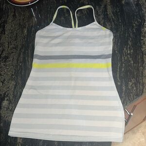 lululemon athletica Striped Tank Top - White, Gray, Yellow